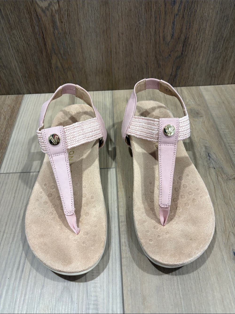 Vionic Brea Toe Post Slingback Sandal Baby Pink 9.5 Wide Comfort Arch Support